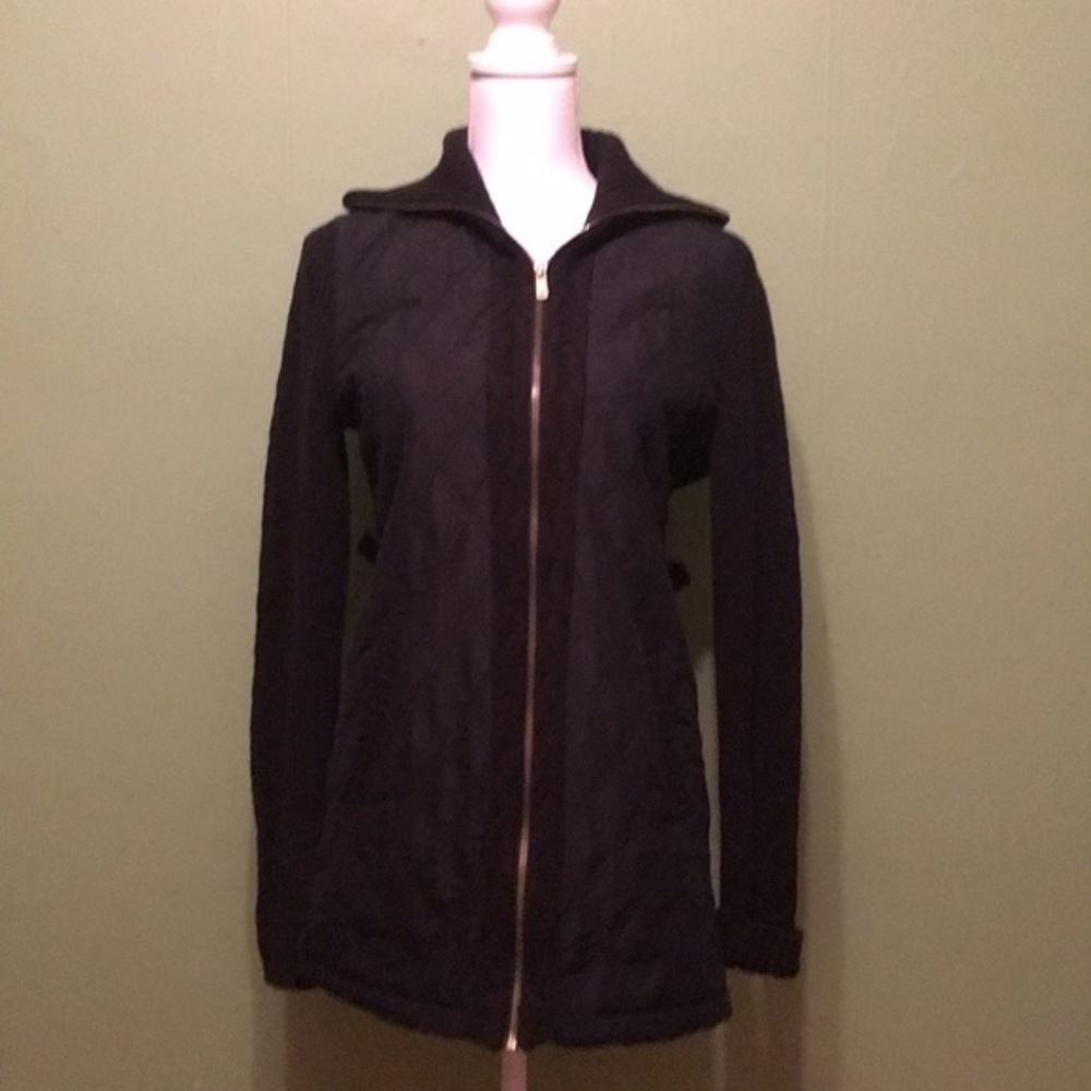 MICHAEL Michael Kors quilted black sweater coat